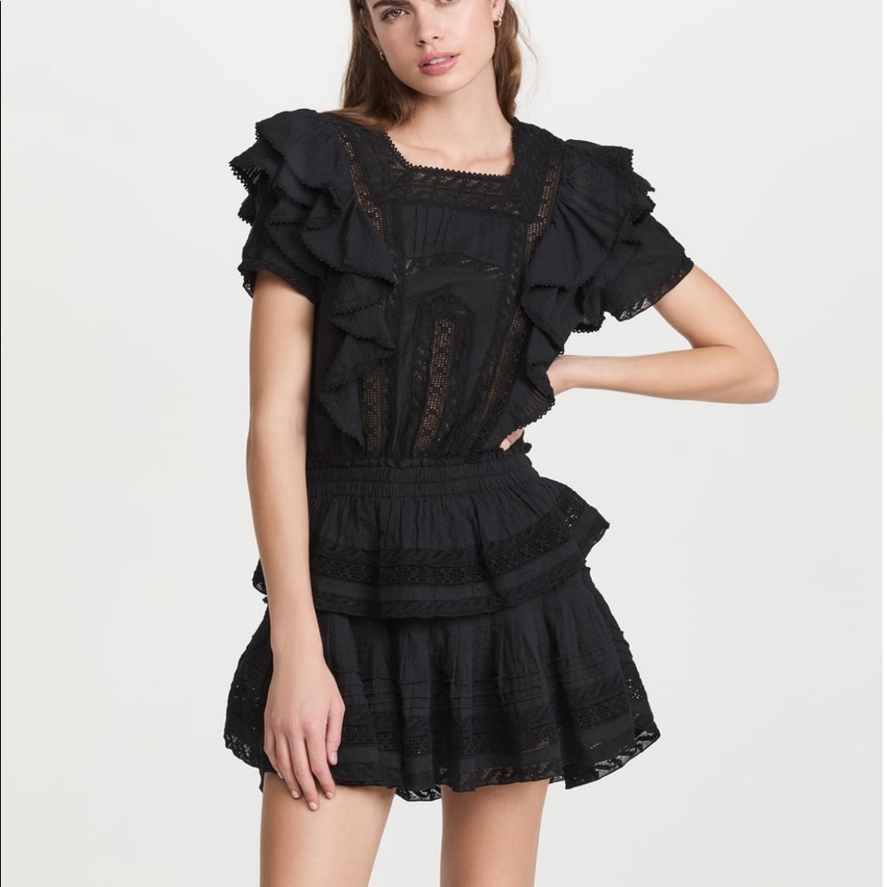 LoveShackFancy Stella Dress in black